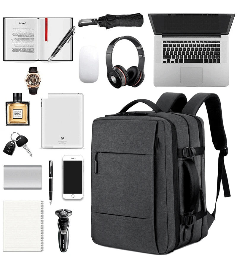 UEC Expandable Travel Backpack – Waterproof, USB Charging, Large Capacity for Laptops & Travel