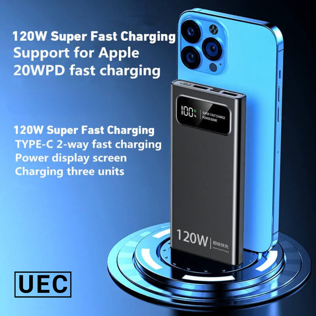 UEC 10000mAh Portable Power Bank - 120W Super Fast Charger